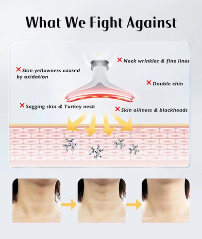 Red Light Therapy for Face, 7 Color LED Face Skin Rejuvenation for Face & Neck Beauty Device, Deplux Neck Device