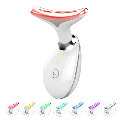 Red Light Therapy for Face, 7 Color LED Face Skin Rejuvenation for Face & Neck Beauty Device, Deplux Neck Device