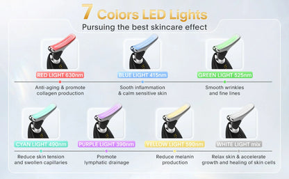 Red Light Therapy for Face, 7 Color LED Face Skin Rejuvenation for Face & Neck Beauty Device, Deplux Neck Device